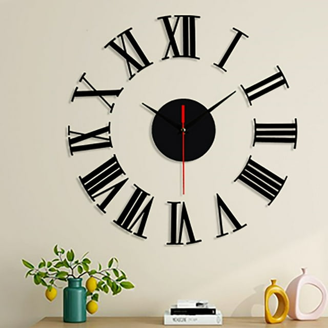 Frameless Diy Wall Mute Clock 3D Mirror Surface Sticker Home Office Decor,A Diy Clock 50X50Cm Clearance