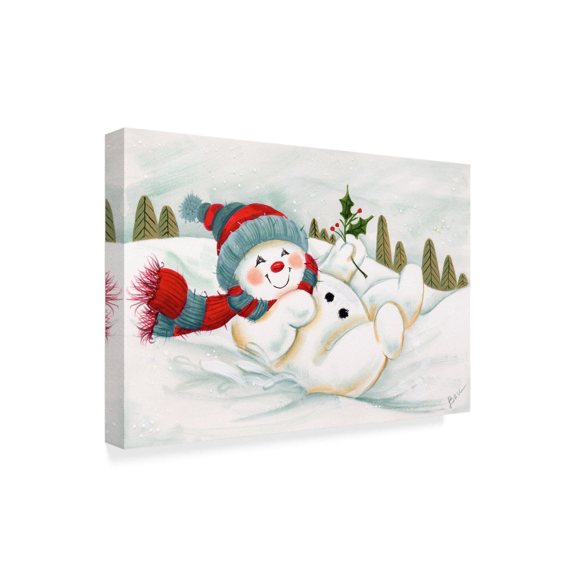 Trademark Fine Art 'Snowman Resting 1' Canvas Art by Beverly Johnston