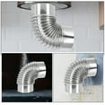 thumbnail image 3 of ELAYARD Silver 90 Degree Metal Elbow for Home Stove Chimney, Stainless Steel, 3 of 10