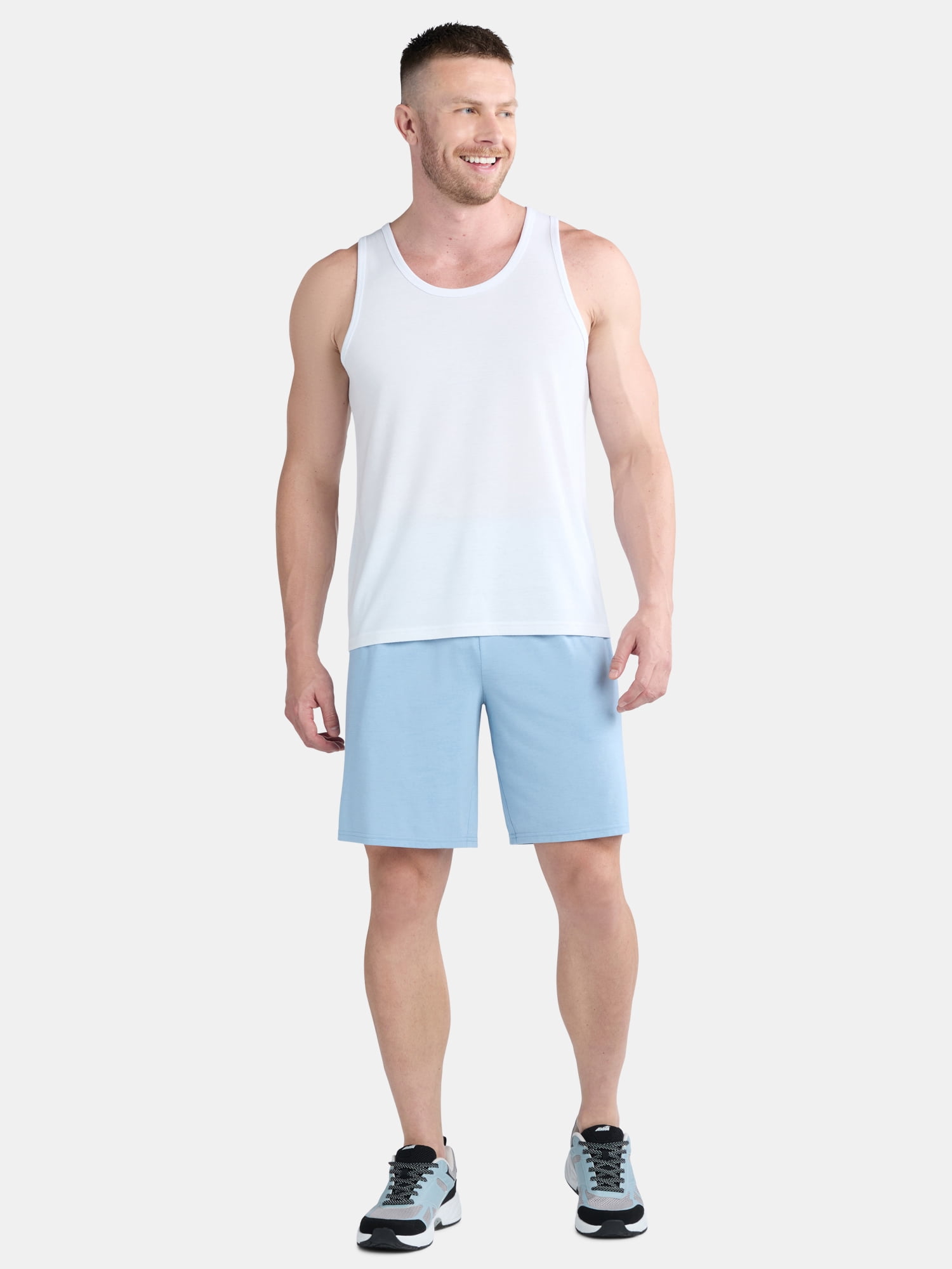 Athletic Works Men's and Big Men's Tri-Blend Active Shorts, 7" Inseam, Sizes XS-5XL