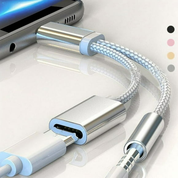 2 in 1 Type-c to 3.5mm Earphone Audio Jack Charging Cable Converter Adapter
