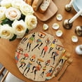 thumbnail image 2 of Brown Boho Round Placemats Set of 2 for Dinning Tables,Heat-proof Braided Table Mats 13 Inch,Farmhouse Vintage Ethnic African Women Washable Place Mat for Kitchen Restaurant Party Decor Table Setting, 2 of 9