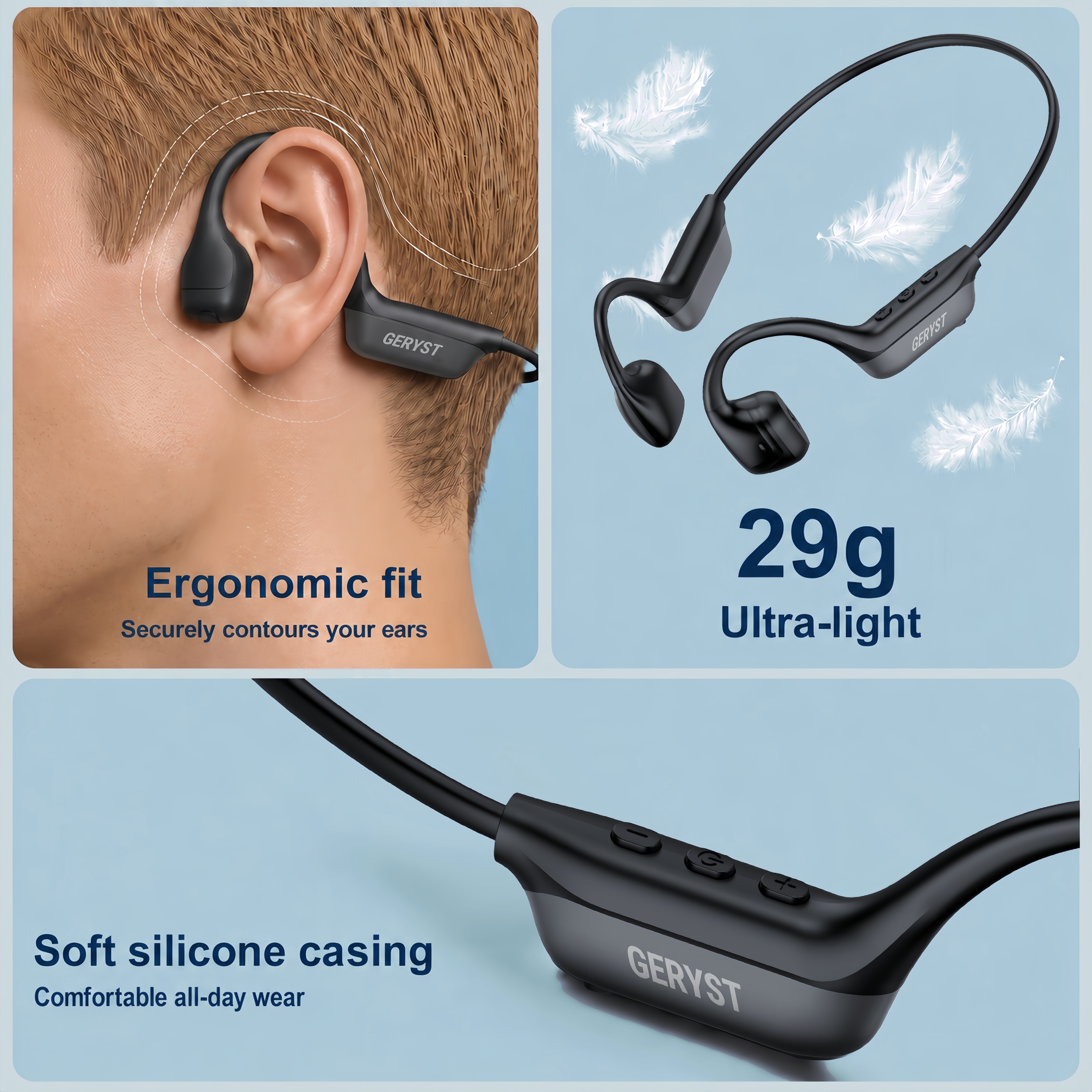 Geryst X600 Bone Conduction Headphones Bluetooth 6.0 Sports photo 3