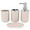 Beige, variant on hoksml 4 Piece Bathroom Accessory Set With Soap Dispenser Pump, Toothbrush Holder, Tumbler And Soap Dish