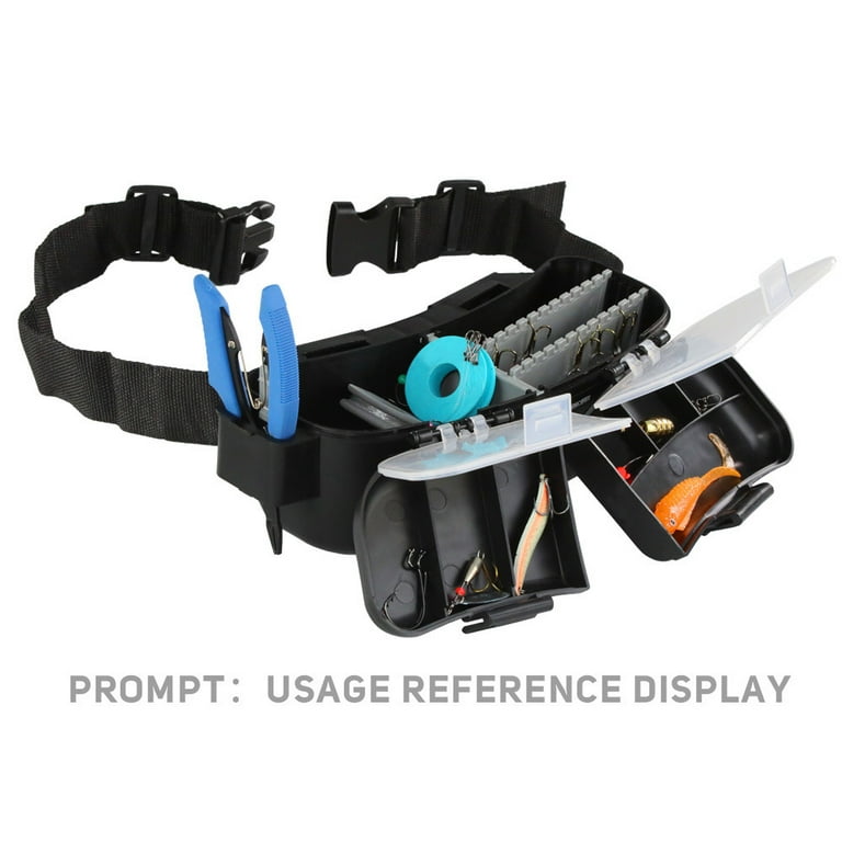 HI-US Portable Fishing Lure Tackle Box Fishing Tool Organizer Waist Belt  Case Bag 