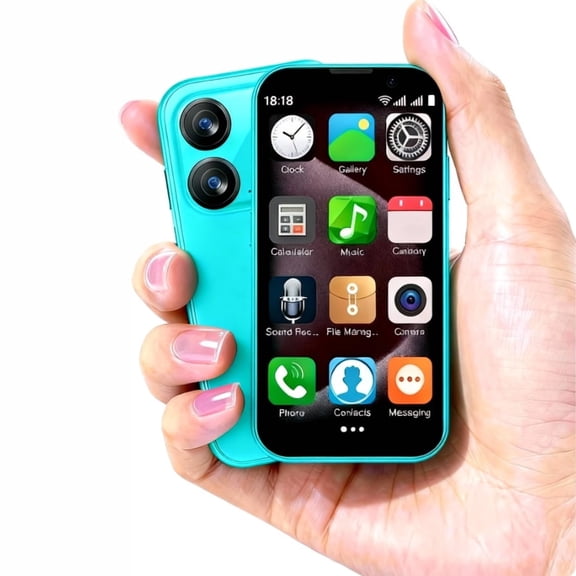 Mini Phone 3.0" HD Touch Screen Mini Smartphone Unlocked Android Compact Mobile Phone for Kids & Students Cell Phone wih Quad-Core Dual SIM Face ID 2GB 16GB