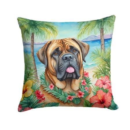Mastiff Luau Throw Pillow 18 in x 18 in