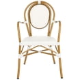 thumbnail image 4 of SAFAVIEH Rosen Outdoor Patio Stacking Arm Chair, White, Set of 2, 4 of 11