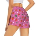 thumbnail image 3 of Bixox Women's Strawberry Floral pattern 2 in 1 Running Shorts - Lightweight Athletic Workout Gym Yoga Shorts Liner with Pockets - Small, 3 of 7