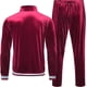 thumbnail image 4 of Chándal de terciopelo para hombre, conjunto de 2 piezas, sudaderas con cremallera, chaqueta, pantalones con bolsillos, 4 of 5