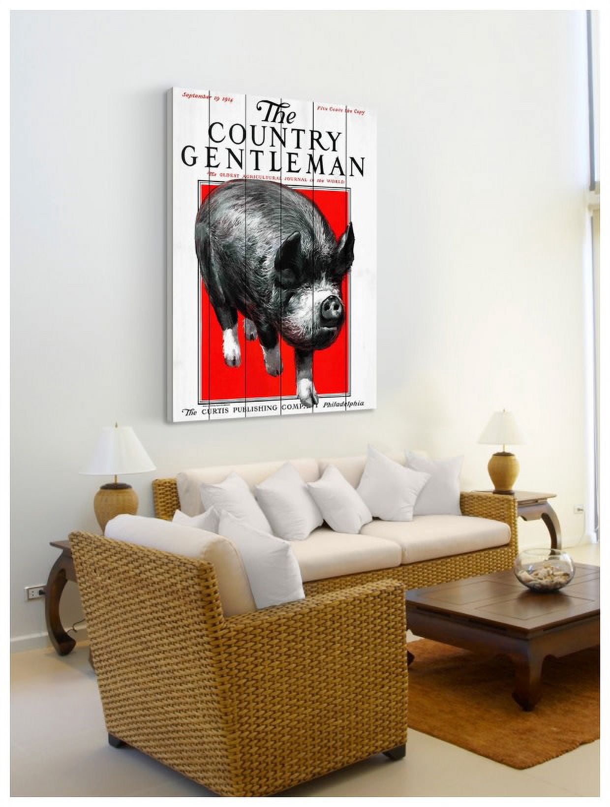 Marmont Hill Inc Marmont Hill - 'CG Pig' Painting Print on White Wood