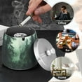 thumbnail image 4 of Yayeee Ashtray with Lid for Cigarette Smokeless Stainless Steel Home Ash Holder, Green Forest, 4 of 7