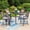 Black-31.78" Table, variant on SUMMIT LIVING 5-Piece Outdoor Bar Stool Set with High-Back Wicker Cushioned Swivel Chairs & Counter Height Patio Dining Table, Black & Gray