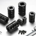 thumbnail image 5 of Uxcell Shaft Coupling, 3/4" to 3/4" Bore, 1-1/2" OD, 2-1/4" Length, Black Oxide Rigid Single Split Clamping Coupling with 1/4"-28 x 5/8" Set Screws for 3D Printers Motor Wheel, 5 of 6