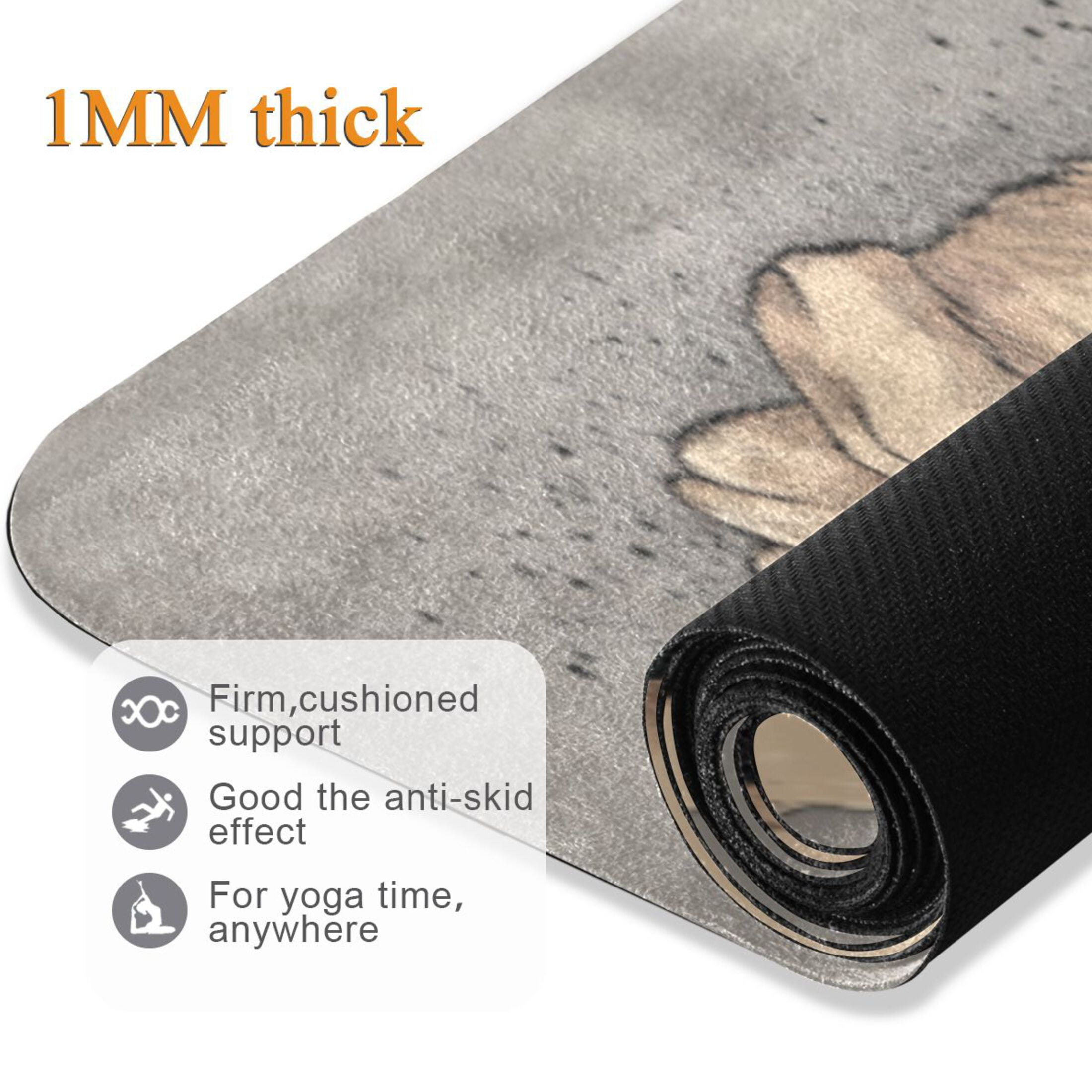 BZSMCE Yoga Mat Women Fitness Mat Star - Winged Bunny Pattern