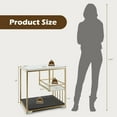 thumbnail image 3 of Spaco 3-Tier Multi-function Marble End Table with Storage Shelf-Golden, Nightstand Small Side Table, End Table for Bedroom Living Room, 3 of 6