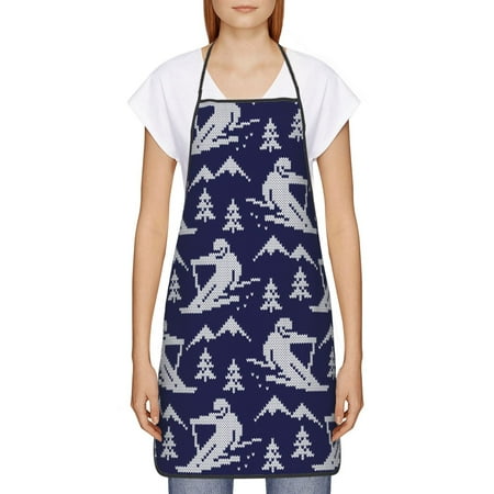 

Goofa Bib Apron Unisex Aprons Adjustable Waterdrop Resistant Cooking Kitchen Apron for Chef Abstract Skiing Pattern Apron Bulk