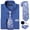 Denim Blue and Floral, variant on Solid Colors Mens Dress Shirt Matching Tie Set Formal Business Wedding Shirts Long Sleeve Button Down Casual Green Grey 6PCS