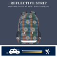 thumbnail image 5 of FORMRS Unisex School Backpack 17" Student Travel Bag with Laptop Compartment, Green Checkered Daisy, 5 of 7
