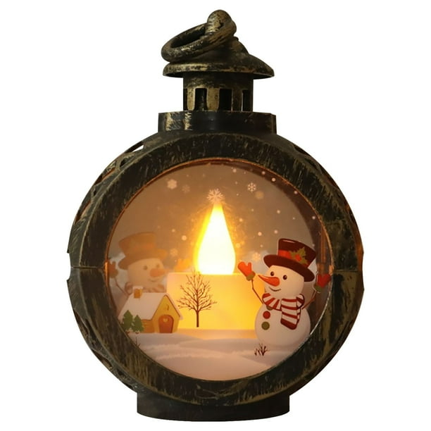 Luces LED navideñas, velas, luces colgantes navideñas circulares, lámparas portátiles, decoraciones vintage para ventanas, luces decorativas.