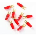 thumbnail image 2 of 10pcs Audio 8 Gauge Red Gold Crimp Spade Terminal Connectors, 2 of 2