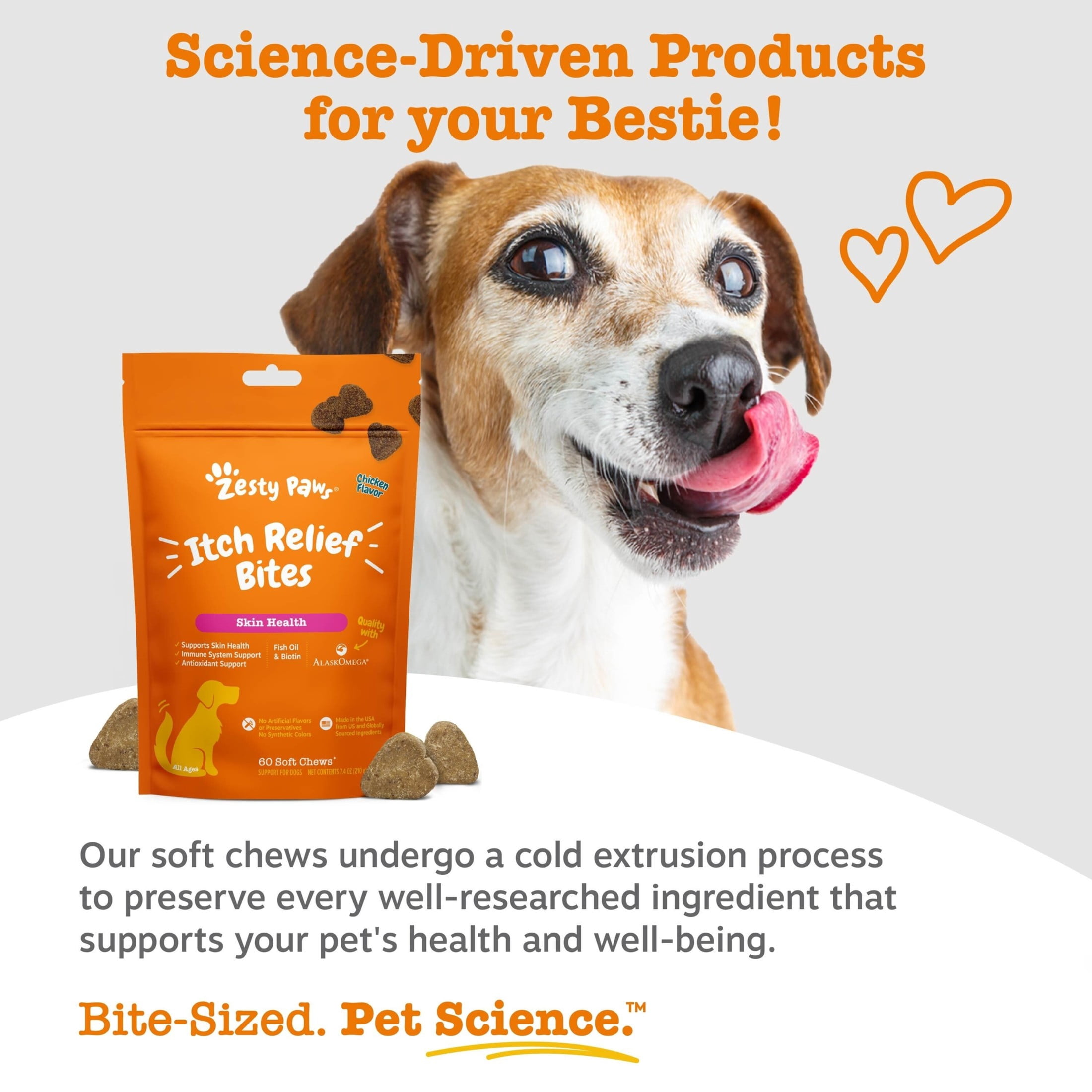 Zesty Paws Itch Relief Bites Chicken Flavor Dog Supplement, 60 Count