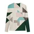 thumbnail image 5 of Long Sleeve Tops Round Neck Geometric Printed Tee Shirts Fall Casual Fashion Womens Graphic Tees Tshirts Plus Size (S, Green), 5 of 5