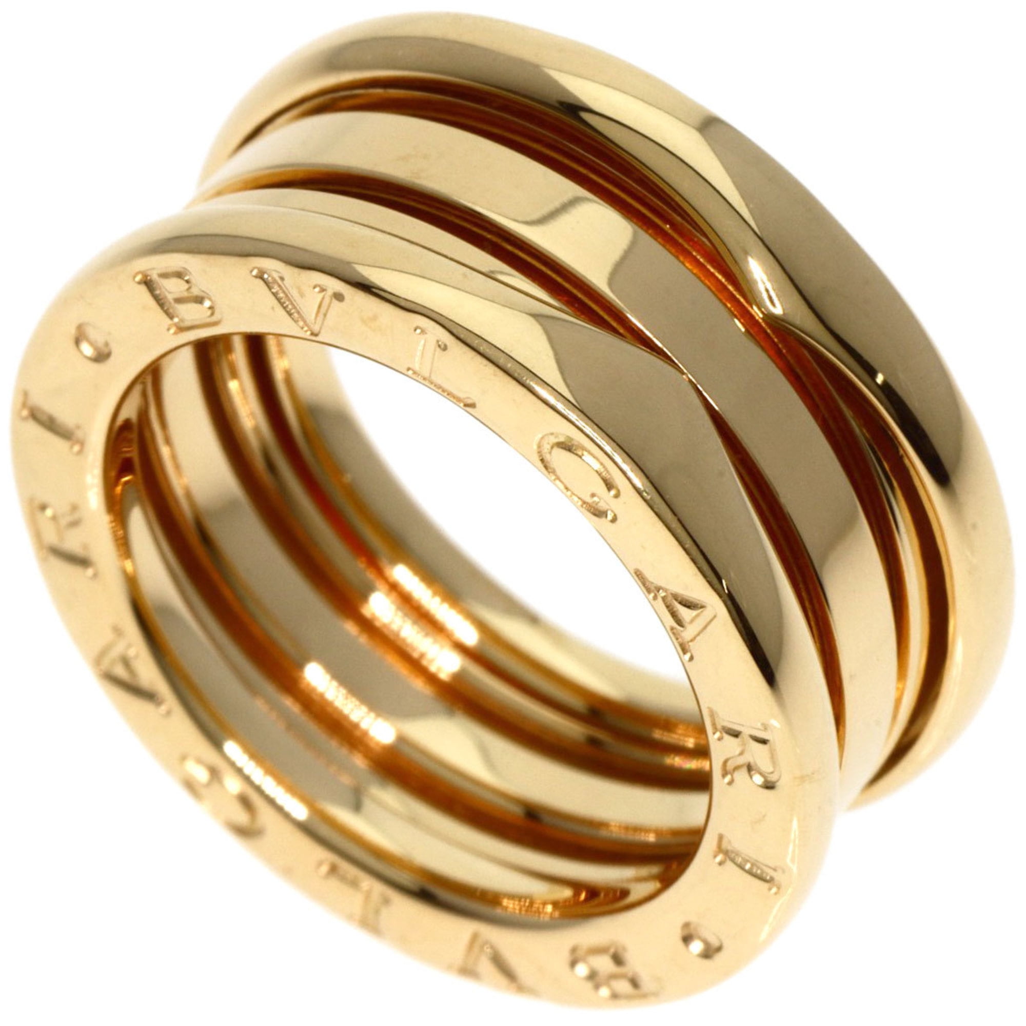 Pre-Owned BVLGARI B-zero1 B-zero One 2-band #48 Ring, K18 Yellow Gold, Women's (Good)