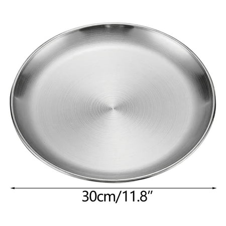 

Stainless Steel Thickened Barbecue Plates Disc Cake Plates Western Dessert Plates
