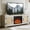 White, variant on CKEASEAN 65" W Fireplace TV Stand with Rattan Doors, 23'' Fireplace Insert, Entertainment Center with Adjuatable Shelves, Wooden TV Console Table for TVs up to 75 Inch, Rack for Living Room