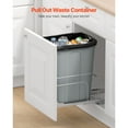 thumbnail image 2 of KFFKFF Pull-Out Trash Can for Kitchen Cabinets, 35 QT Waste and Recycling Bin, Under-Mount Garbage Container with Durable Metal Soft-Close Slide System and Door-Mount Kit, 2 of 9
