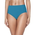 thumbnail image 1 of TOWED22 Women's Bikini Swim Bottom Briefs Ribbed High Cut Mid Waist Cheeky Bathing Suit Bottom(Blue,S), 1 of 5