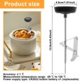 thumbnail image 3 of HLONK Candy Thermometer with Long Probe and Pot Clip Instant Read Food Thermometer High Accuracy Cooking Thermometer Multifunctional Digital Thermometer for Coffee Milk Tea Beverages, 3 of 10