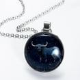 thumbnail image 2 of Taurus Constellation Elegant Glass Circular Pendant Necklace Jewelry, 2 of 5