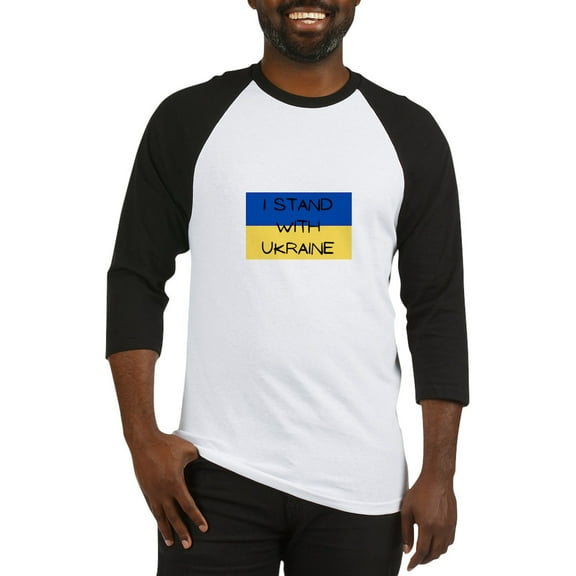 CafePress - I Stand With Ukraine Baseball Jersey - Cotton Baseball Jersey, 3/4 Raglan Sleeve Shirt