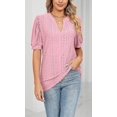 thumbnail image 3 of Womens Summer Tops, V Neck Ruffle Sleeve Blouses, Short Sleeve Casual Tops T-shirts, 3 of 4