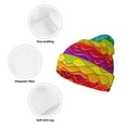 thumbnail image 3 of Disketp Bright Rainbow Winter Beanie for Men Women Beanie Knit Hat Cuffed Cap Beanie Knit Chunky Snow Cap, 3 of 6