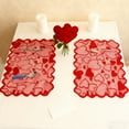thumbnail image 5 of chaungfeng Valentine Table Placemat, 18x12 Inch Red Lace Heart Table Mat Valentines Decorations Indoor Desk Kitchen Accessories Decor, 5 of 6