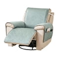thumbnail image 3 of TOPCHANCES Recliner Chair Cover, Small Recliner Slipcover for Dogs Seat Width to 23 Inch, Cooling Ice Silk Amrchair Protector Covers, Bean Green, 3 of 12