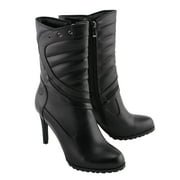 Milwaukee Performance MBL9434 Women's Black High Heel Boots with Zipper Accents 6