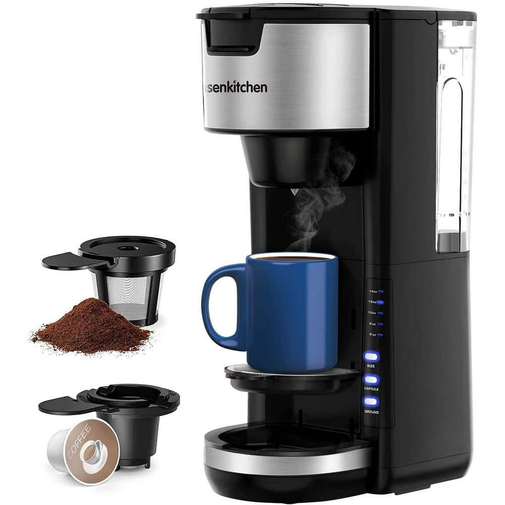 Singles Serve Coffee Makers For K Cup Pod & Coffee Ground