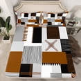 thumbnail image 2 of Erosebridal Geometry Lines Sheet Set Twin,Patchwork Rectangle Bedding Sets Twin Size,Stripe Bedroom Decor,Breathable,3pcs, 2 of 7