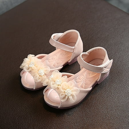 

Black_Friday Cyber_Monday Deals Dianli Summer Savings Toddler Sandals Outdoor Toddler Water Shoes Toddler Shoes Baby Girls Princess Soft Non-slip Flowers Pearl Summer Sandals Pink Toddler Sandals 27