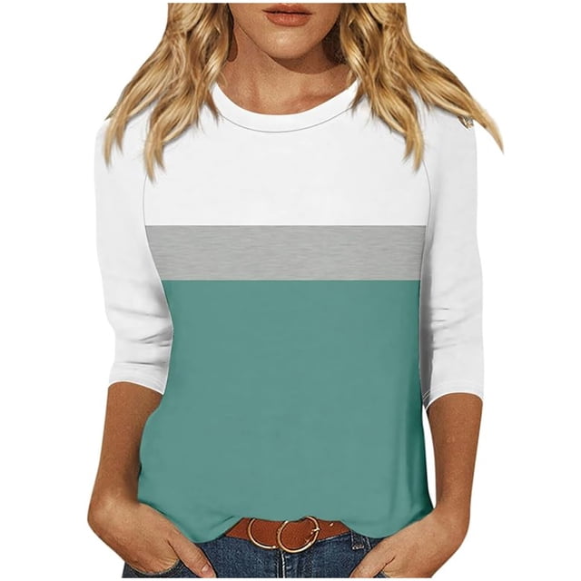 Birdeem Blouse pour Femmes T-Shirt Mode Imprimé Manches 3/4 Col Rond Hauts Décontractés