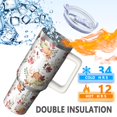 thumbnail image 1 of Thanksgiving Insulated Tumbler 40oz - Fall Theme with Handle & Reusable Straw | 12Hr Hot/32Hr Cold Birthday Gifts Women, 1 of 2