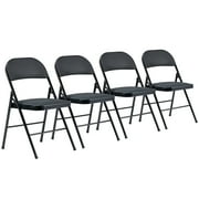 كراسي UBesGoo 4 Pack القابلة للطي كراسي الزفاف المبطنة المبطنة مع إطار معدني Home Office Party Use، Black