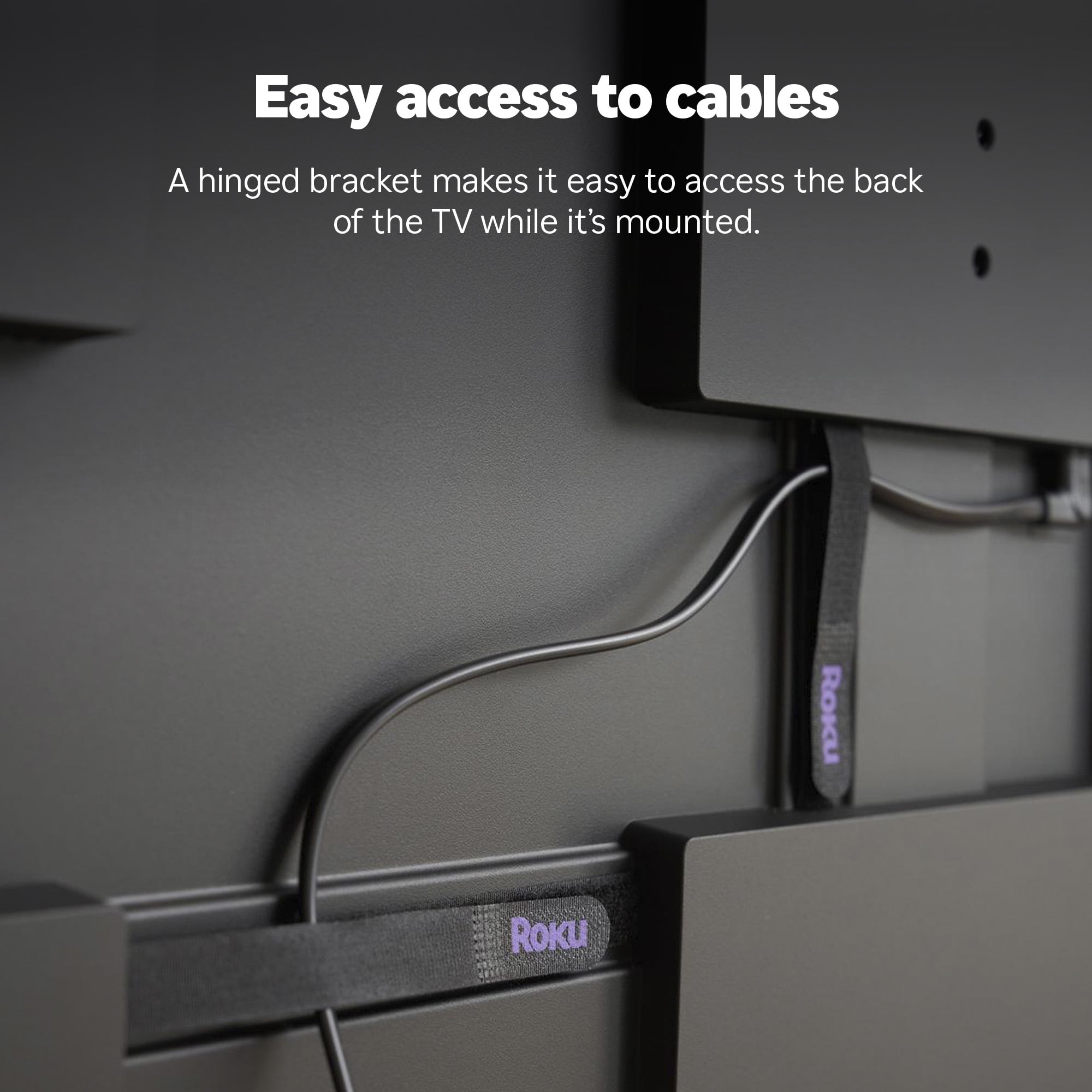 Roku Wall Mount Kit for 55-Inch Pro Series TV - Ultra-Slim with Minimalist, Flat Design - Hinged TV Mount and Kickstand for Easy Access to Cables