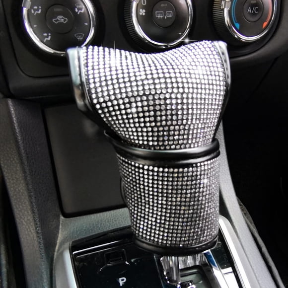 Full Bling Car Gear Shift Cover - Luster Crystal Encrusted, Universal Fit for Vehicles | Glitter Sparkle Protector, Easy - Install Auto Shifter Decor, Luxury Interior Upgrade Accessory