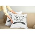 thumbnail image 2 of Ambesonne Saying Throw Pillow Cover 2 Pack, Thing Take Time, 16", Black White, 2 of 7