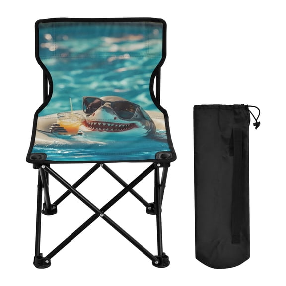 BZSMCE Camping Chairs Modern Folding chair In Pool Shark Float Pattern